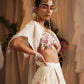 Overlap Scarf Lehenga With Dangling Bustier