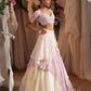 Layered Floret Scarf Lehenga With Embroidered Blouse And Dupatta