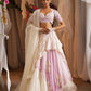 Layered Floret Scarf Lehenga With Embroidered Blouse And Dupatta