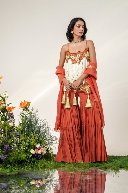 Floret Tassel Sharara Set