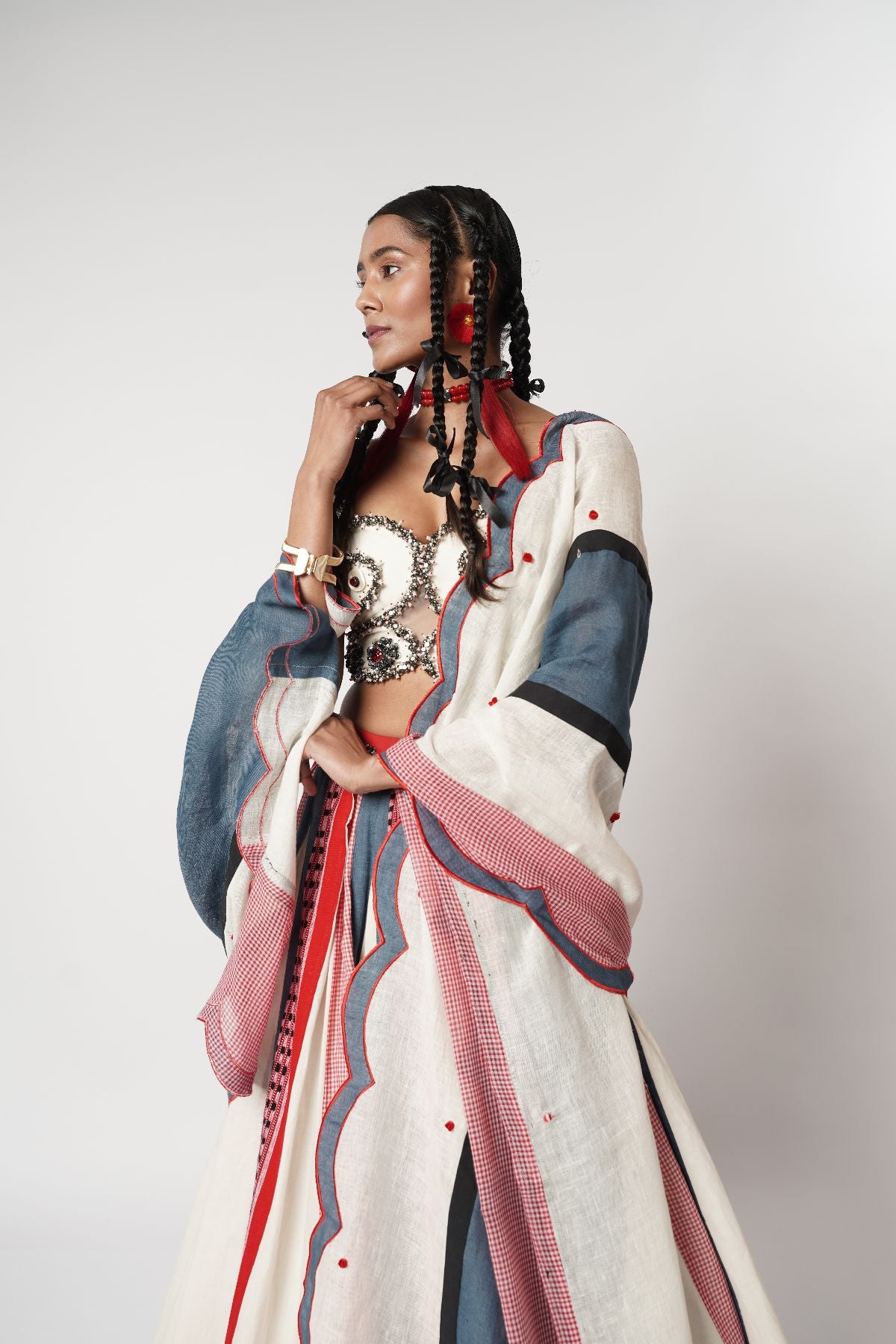 Gamcha &Naga Duo Paneled Lehenga Set