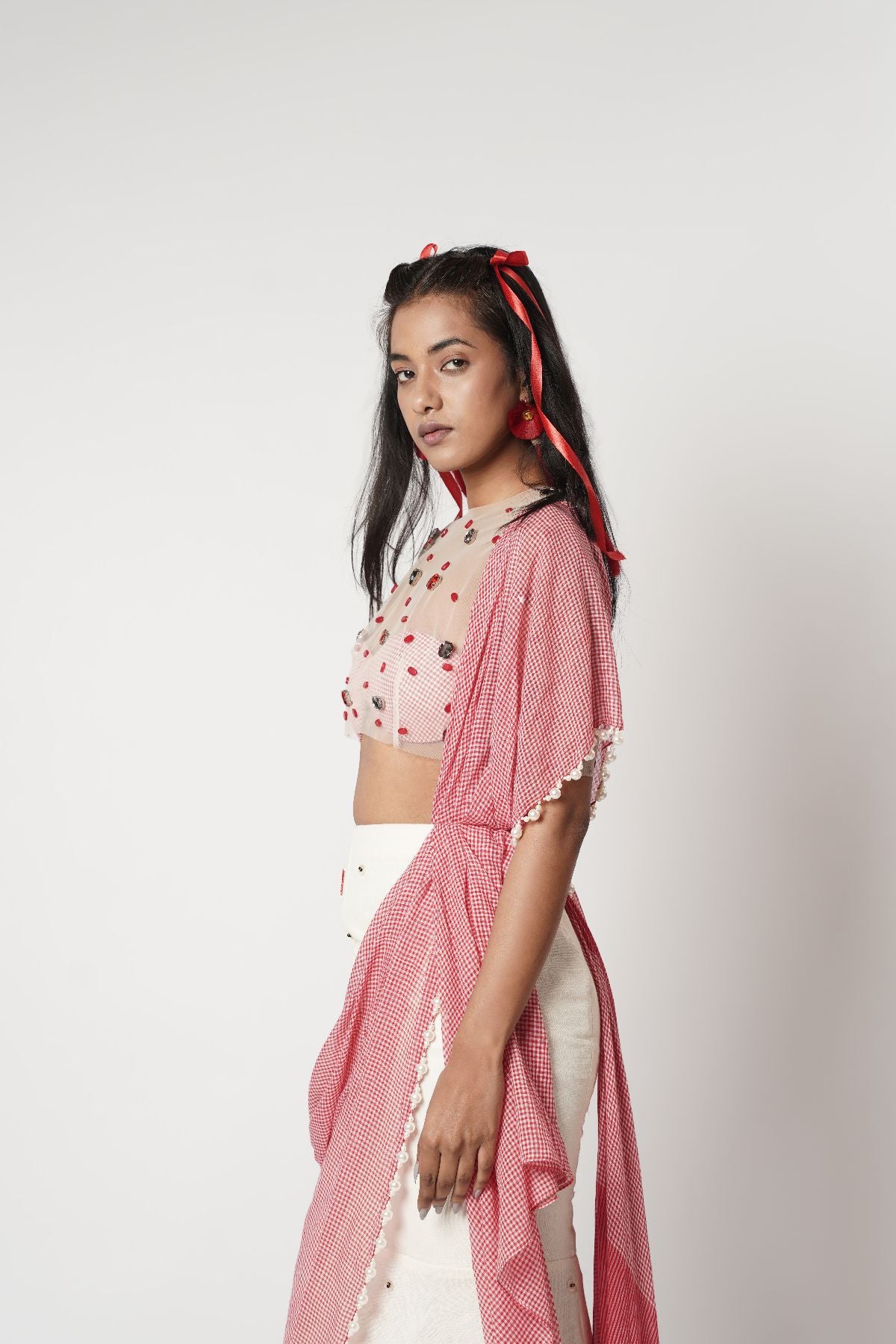 Gamcha Crystal Drape Saree