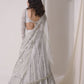 Foil twinkling lehenga with embroidered blouse and dupatta