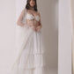 Tiered tulle sharara with beaded bustier and tulle dupatta