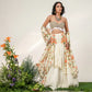 TANGERINE CASCADE LEHENGA