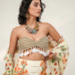 TANGERINE CASCADE LEHENGA