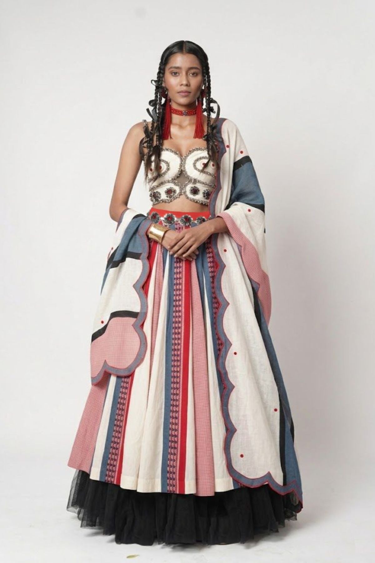 Gamcha &Naga Duo Paneled Lehenga Set