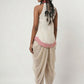 Paneled Cord Halter Top & Dhoti Set