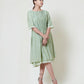 Soft mint kora chanderi layered dress