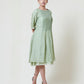 Soft mint kora chanderi layered dress