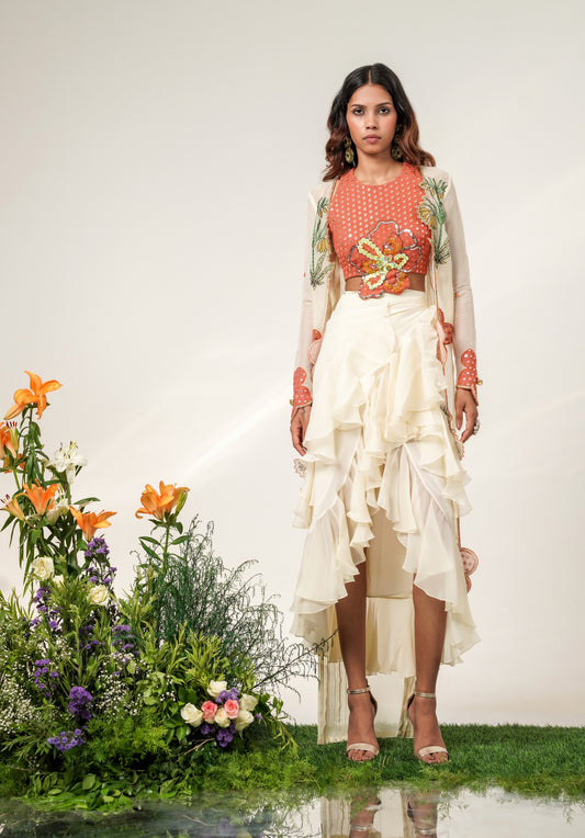 RUFFLED MOSAIC DRAPE SET