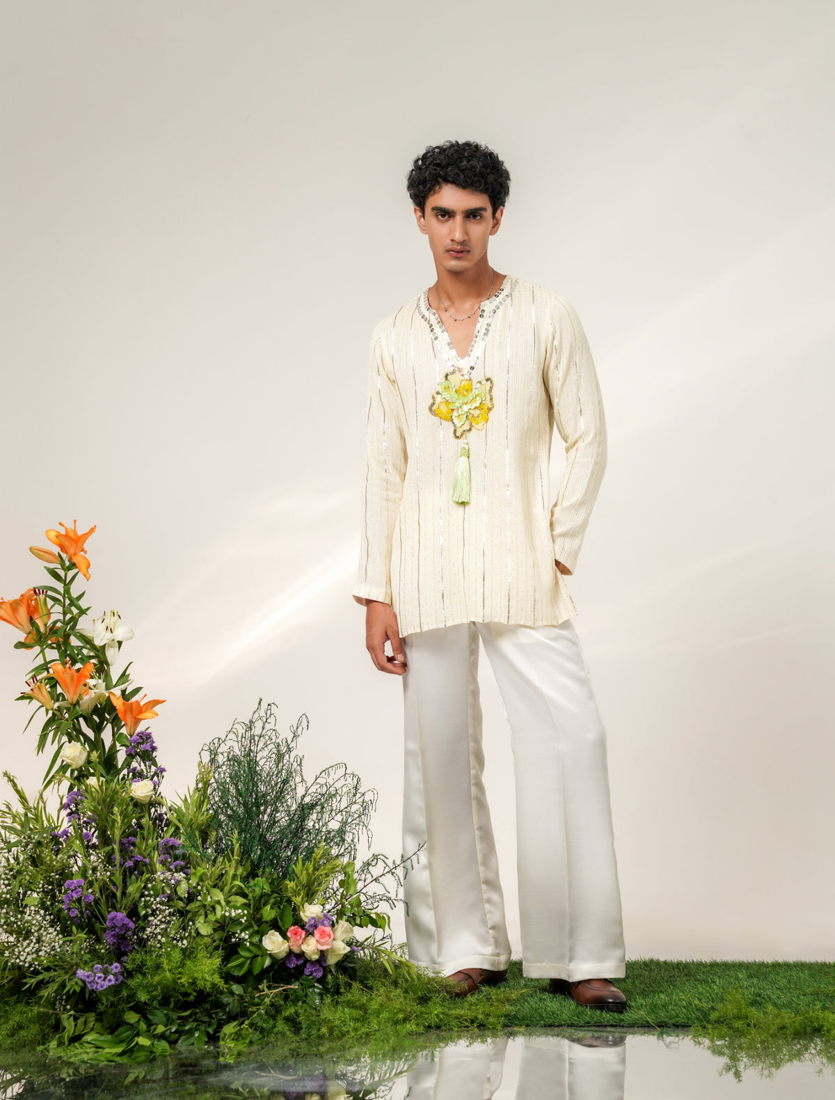 FLORA TASSEL PATCH KURTA SET
