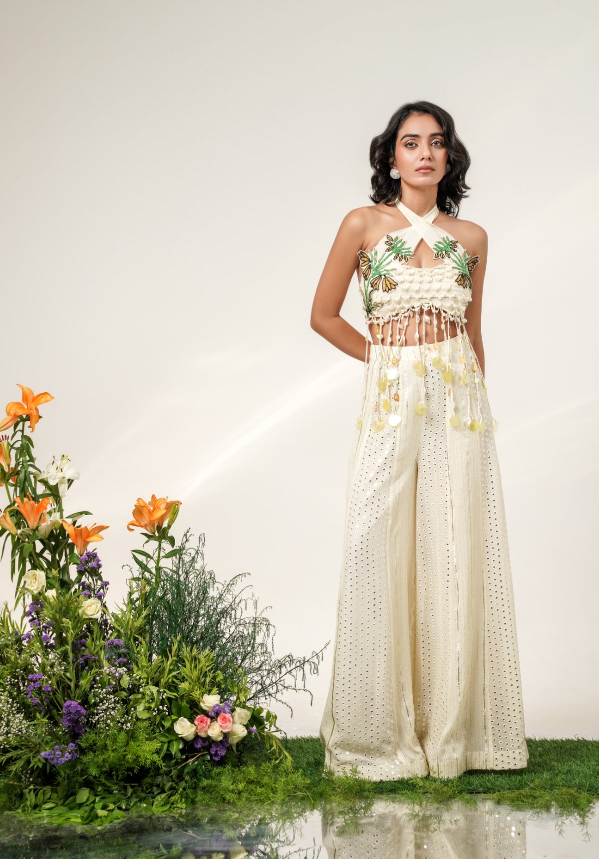 BOTANICAL TASSEL SHARARA SET