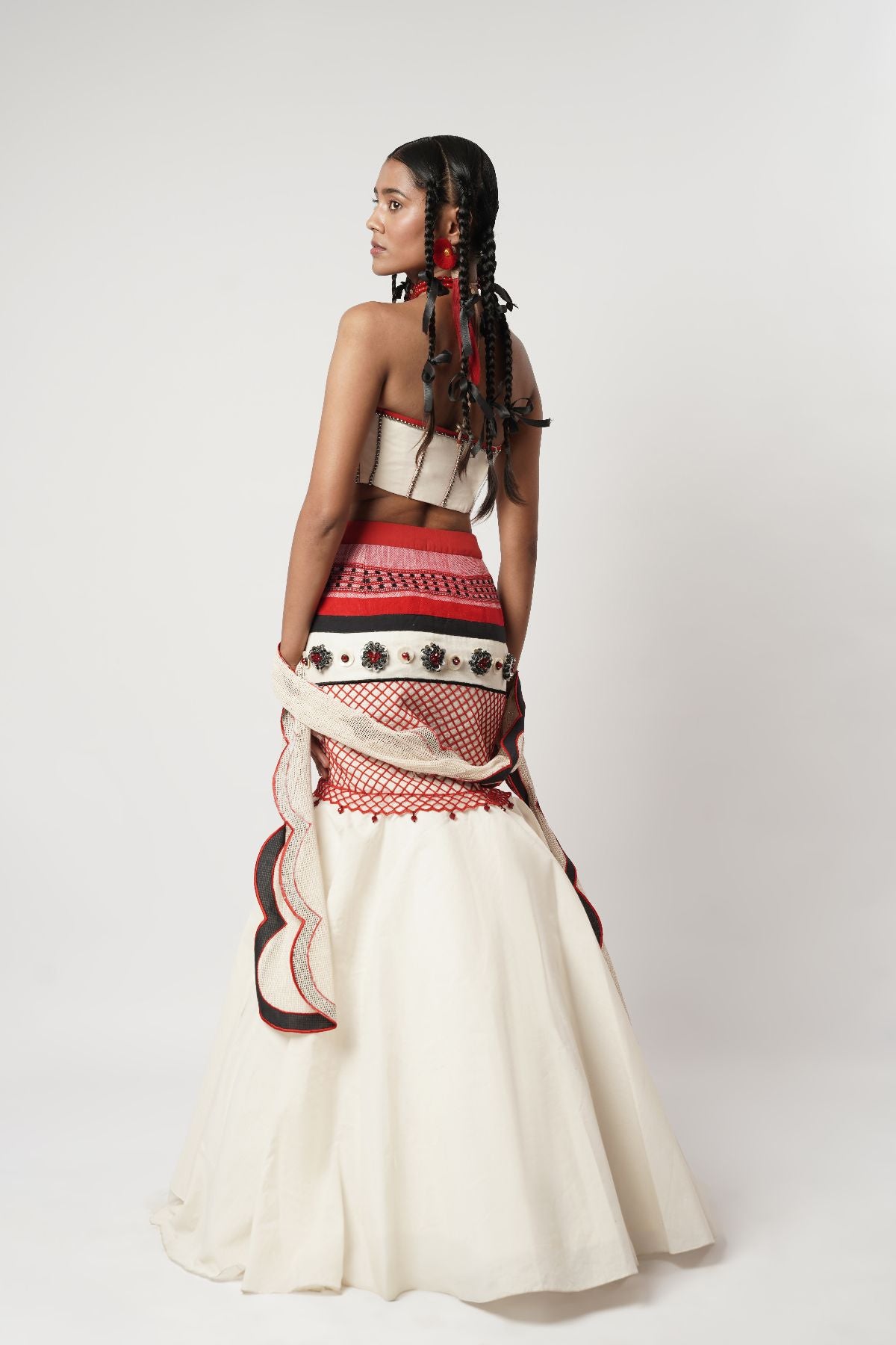 Layered Floret Naga-Fish Skirt