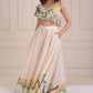 One- shoulder printed crop top with a sharara