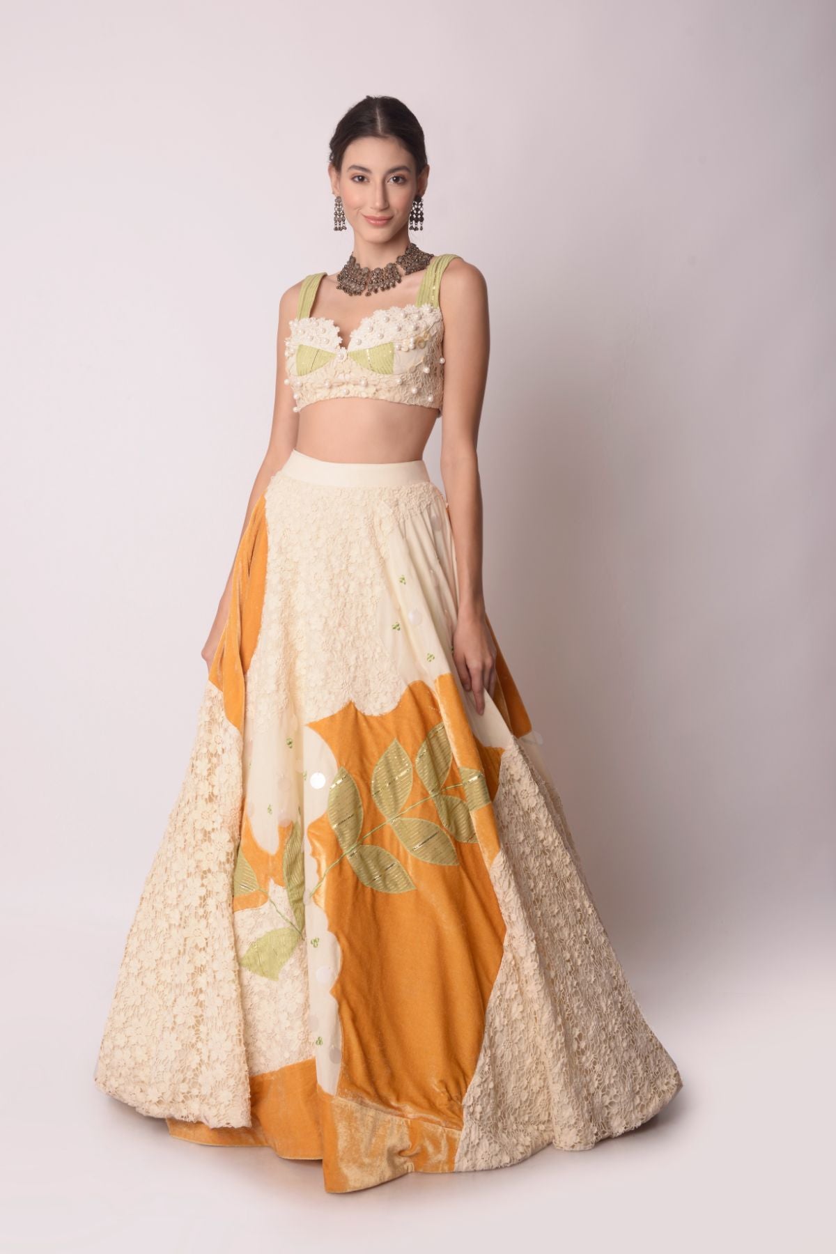 Buy Patch Work Multi Colour Silk Designer Lehenga Choli Online : 87586 -