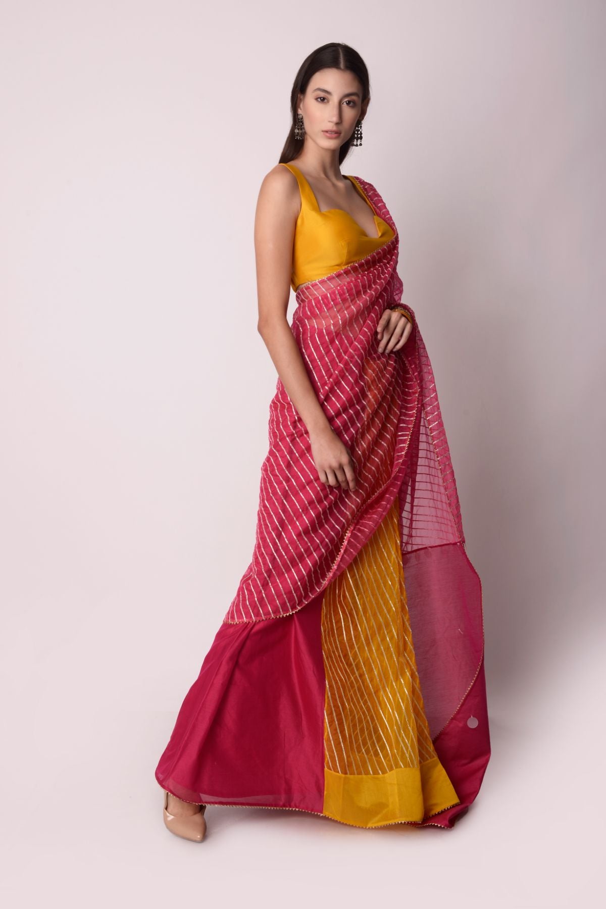 Dress in less than a minute with pre-stitched sarees