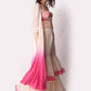 Ombre Jacket With Tie-dye Patchwork Bustier And Sharara