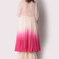 Ombre Jacket With Tie-dye Patchwork Bustier And Sharara