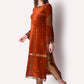 Embroidered Velvet Kurta Paired With Cropped Pants Set