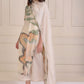 Printed kurta with beaded straight cropped pants and dupatta